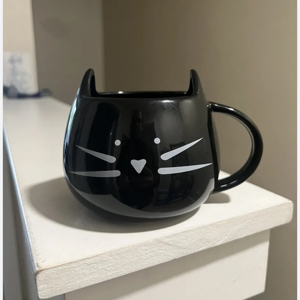Black Cat Coffee Mug by Koolkatkoo